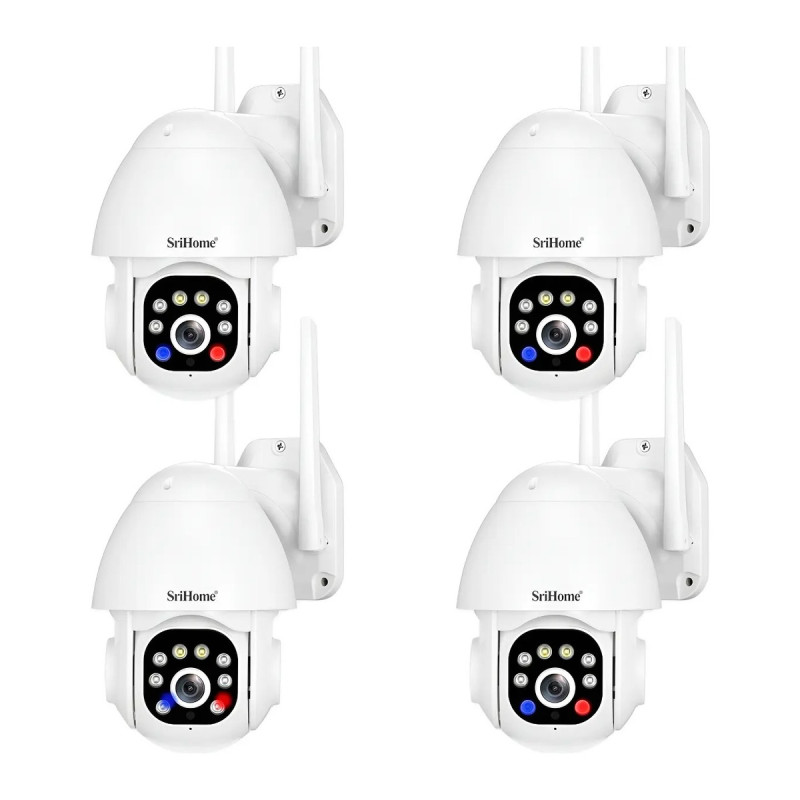Kit 4 Cámaras Domo Ip Hd 3mp Alarma Vision Color Audio 2 Via Blanco