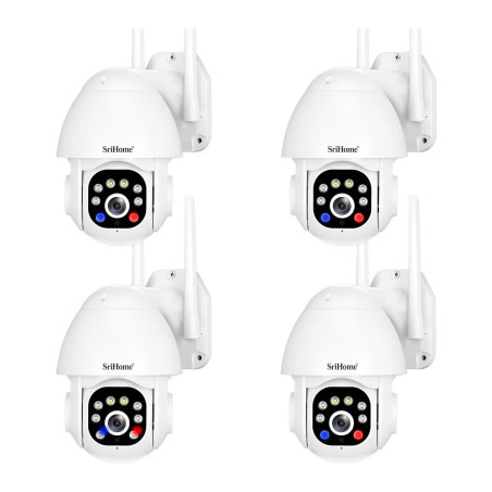 Kit 4 Cámaras Domo Ip Hd 3mp Alarma Vision Color Audio 2 Via Blanco