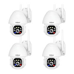 Kit 4 Cámaras Domo Ip Hd 3mp Alarma Vision Color Audio 2 Via Blanco