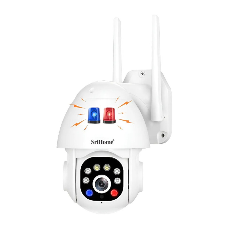 Cámara Domo Ip Hd 3mp Vision Nocturna Color Audio Alarma Blanco