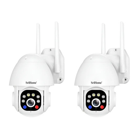 Kit 2 Cámaras Domo Ip Hd 3mp Alarma Vision Color Audio 2 Via Blanco