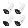 Kit 4 Cámaras Ip Exterior 5mp Uhd Vision Noct Color Wifi 5g  Blanco