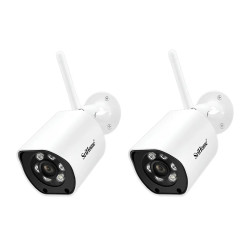Kit 2 Cámaras Ip Exterior 5mp Uhd Vision Noct Color Wifi 5g  Blanco