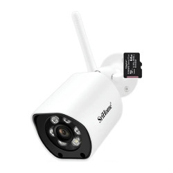 Camara Ip 5mp Color Wifi 5g Memoria 64gb Monitoreo Seguro Blanco