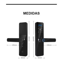 Cerradura Smart Wifi Huella Tarjeta  Clave Abre Desde La App Negro