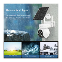 Cámara 4g Lte Solar Audio 2 Vías Vision Nocturna Color 4mp Blanco