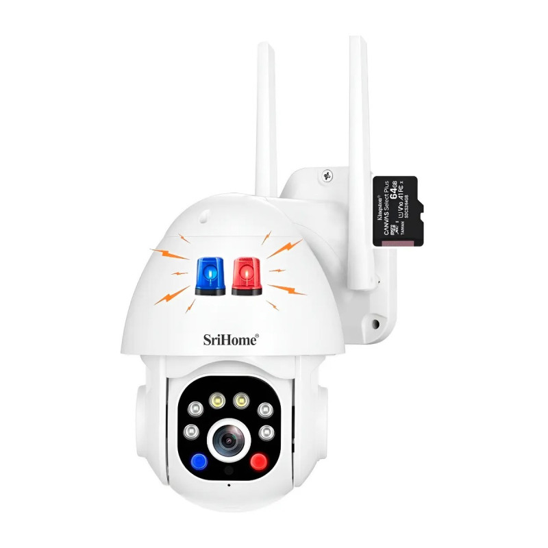 Camara Domo Ip Hd 3mp Vision Color Alarma Memoria 64gb Blanco