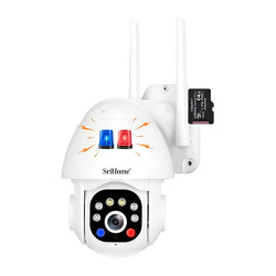 Camara Domo Hd 3mp Vigilancia Confiable Alarma Memoria 64gb Blanco