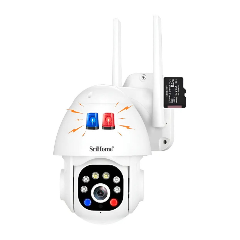 Camara Domo Hd 3mp Vigilancia Confiable Alarma Memoria 64gb Blanco