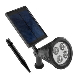 Reflector Solar Led Estaca Farol Recargable Luz Fría Etheos Estructura Negro