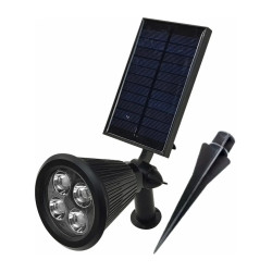 Reflector Solar Led Estaca Farol Recargable Luz Fría Etheos Estructura Negro
