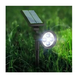 Reflector Solar Led Estaca Farol Recargable Luz Fría Etheos Estructura Negro