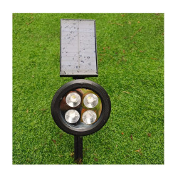 Reflector Solar Led Estaca Farol Recargable Luz Fría Etheos Estructura Negro