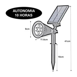 Reflector Solar Led Estaca Farol Recargable Luz Fría Etheos Estructura Negro