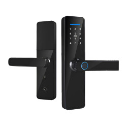 Cerradura Smart Wifi Clave Abre Con App Tuya Huella Tarjeta  Negro