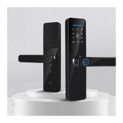 Cerradura Smart Wifi Clave Abre Con App Tuya Huella Tarjeta  Negro