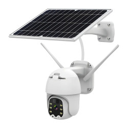 Cámara Domo Latin Domo Wifi Solar Full Hd Con Audio Bidireccional Y Visión Nocturna Blanco