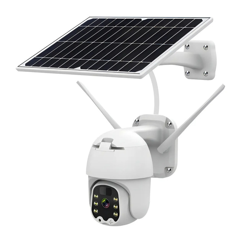 Cámara Domo Latin Domo Wifi Solar Full Hd Con Audio Bidireccional Y Visión Nocturna Blanco