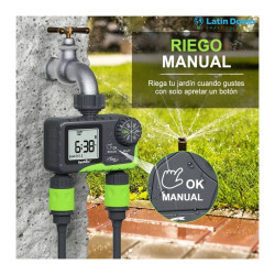 Programador Inteligente Riego Automático Facil Uso 2 Zonas Gris Y Verde