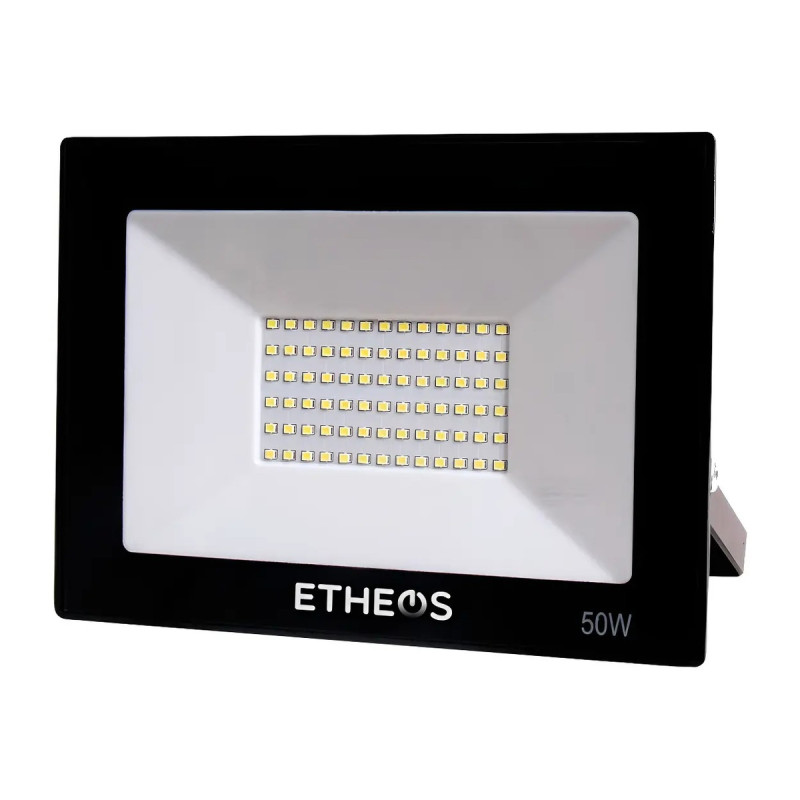Reflector Proyector Led Intemperie Ip65 Frio 50w Negro Blanco Frío