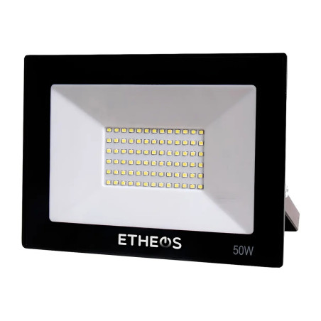 Reflector Proyector Led Intemperie Ip65 Frio 50w Negro Blanco Frío