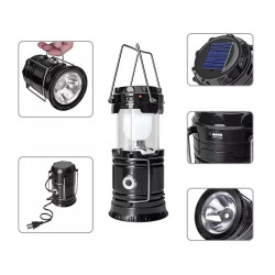 Farol Led Solar Linterna Potente Power Bank Recargable Negro
