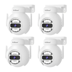 Kit 4 Cámaras Ip Domo Wifi 5g 4mp Ultra Hd Con Visión Noct Blanco