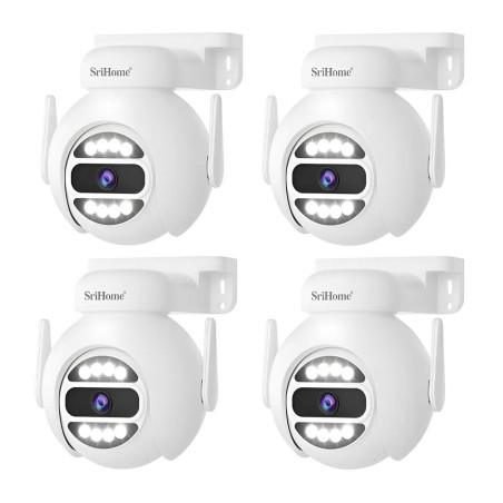 Kit 4 Cámaras De Seguridad Domo Ip Wifi 5g Ultra Hd 4mp Blanco