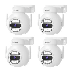 Kit 4 Cámaras Domo Ip Wifi 5g Ultra Hd 4mp Con Audio 2 Vías Blanco
