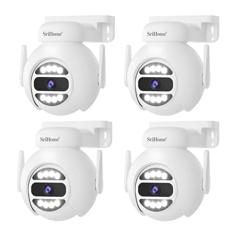 Kit 4 Cámaras Domo Ip Wifi 5g Ultra Hd 4mp Con Audio 2 Vías Blanco