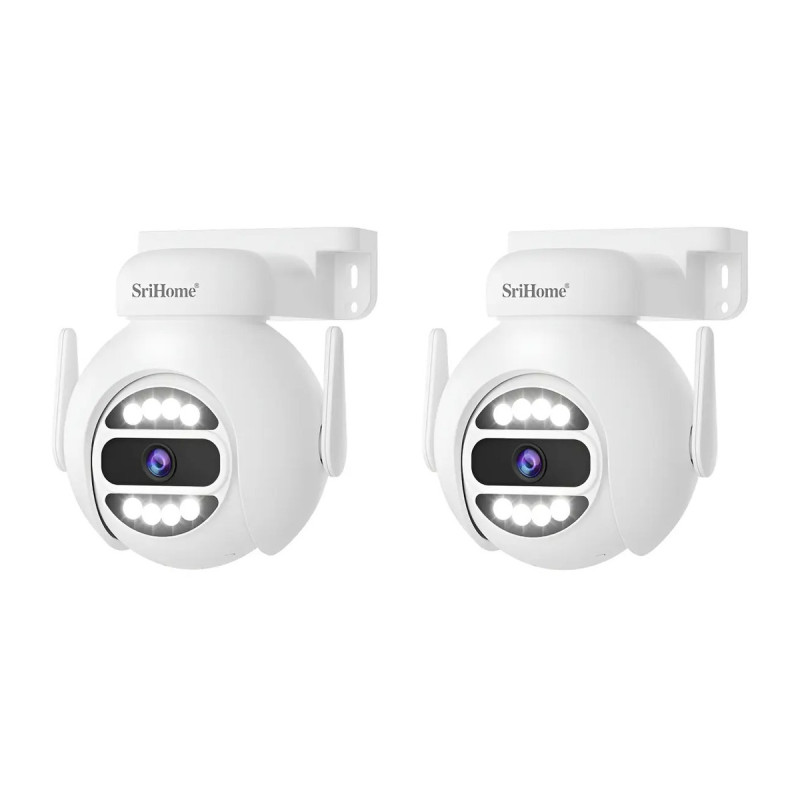Kit 2 Cámaras Domo Ip Wifi 5g 4mp Hd, Audio 2 Vías, Nocturna Blanco