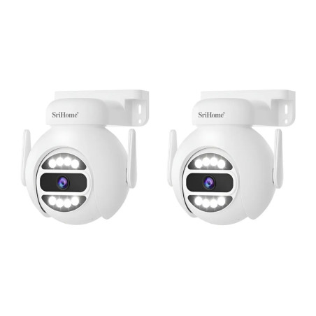 Kit 2 Cámaras Domo Ip Wifi 5g 4mp Hd, Audio 2 Vías, Nocturna Blanco