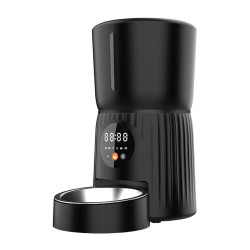 Alimentador Mascotas Inteligente Wifi Automático 4l App Tuya Negro