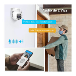 Kit 2 Cámaras Domo Ip Wifi 5g 4mp Hd, Audio 2 Vías Vnocturna Blanco