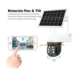 Cámara Solar Wifi 4mp Uhd Con Visión Nocturna Y Audio Blanco