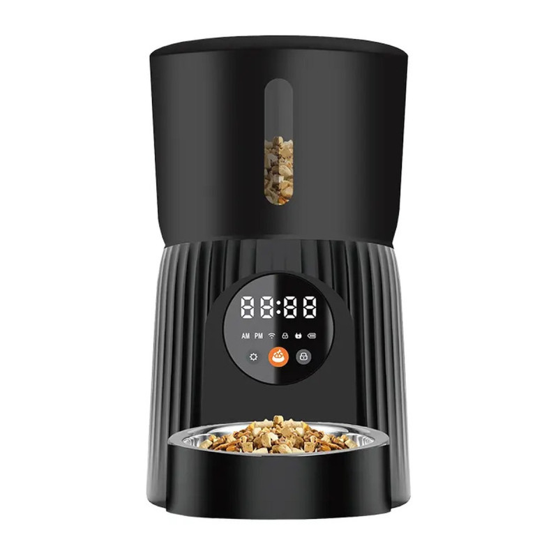 Alimentador Automático 4l Wifi App Tuya Para Mascotas Gatos Negro