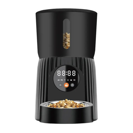 Alimentador Automático 4l Wifi App Tuya Para Mascotas Gatos Negro