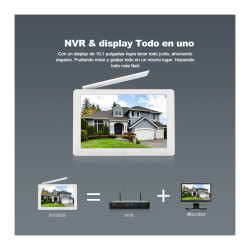 Kit Nvr 4 Camaras Display 10   Wifi Hd1080p Exterior Vision Blanco