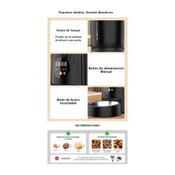 Comedero Automático 4l Wifi Para Mascotas Con App Perro Gato Negro